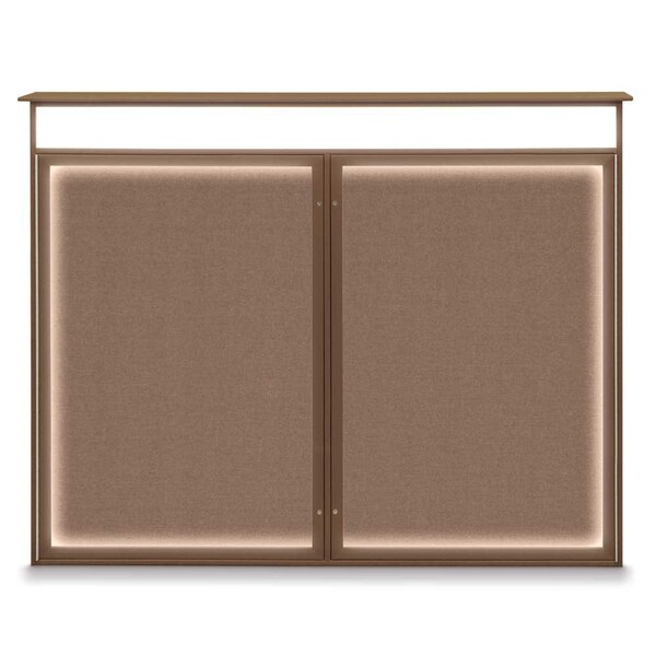 United Visual Products Double Door Enclosed Indoor Letterboard UV1126-BLACK-GREEN - main